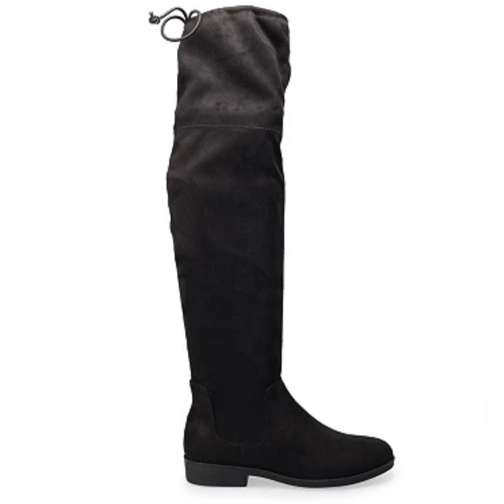 Black thigh high boots